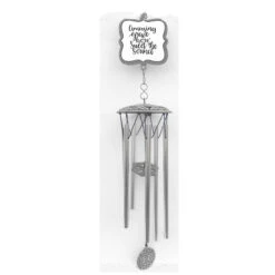 20.5" Gray And White "Amazing Grace How Sweet The Sound" Wind Chime