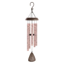 30" Brown And Rose Pink "God Has You" Printed Sonnet Wind Chime With Open Hands Design Sail