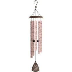 44" Brown And Rose Pink "Angel's Arms" Printed Sonnet Wind Chime With Angel Wings Design Sail