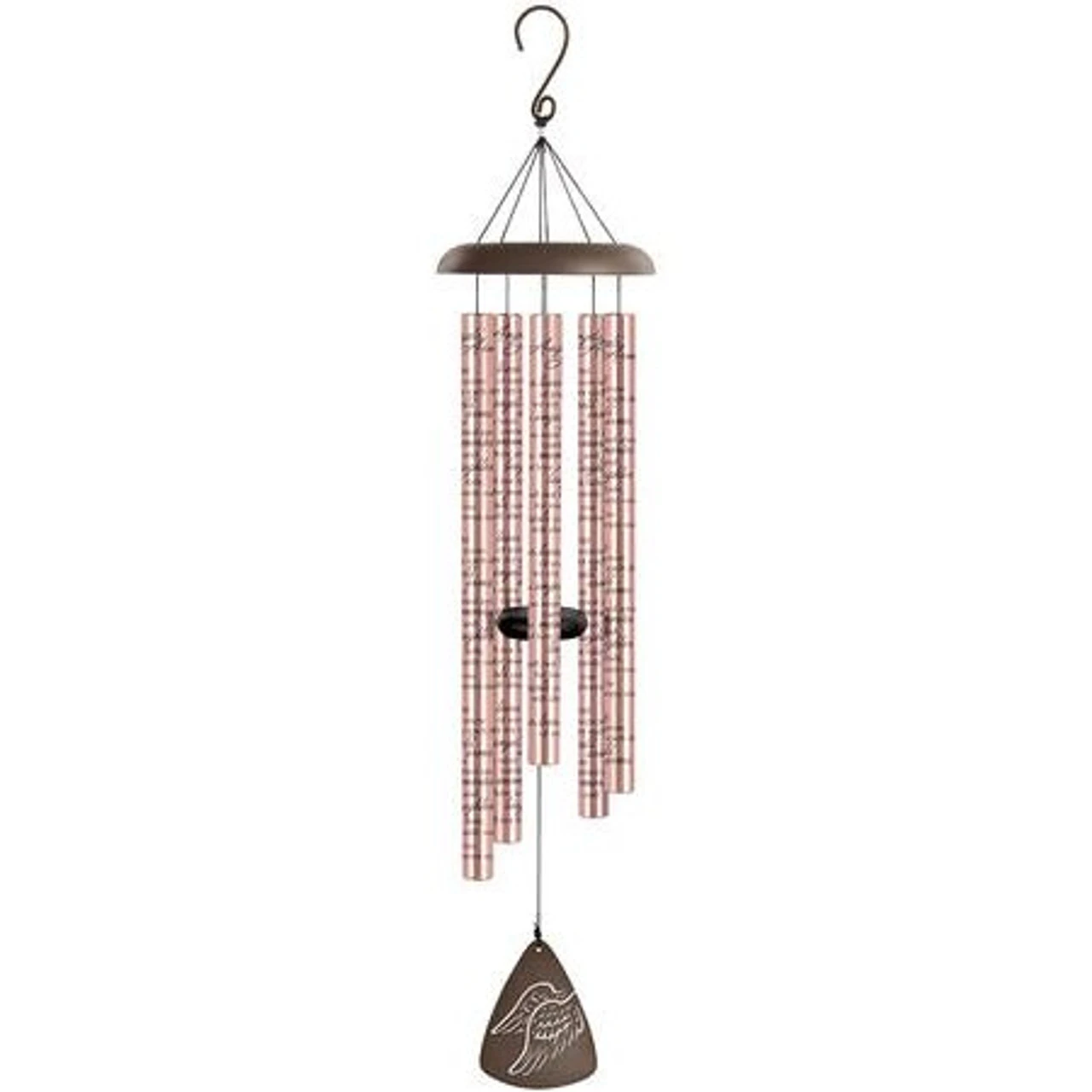 44" Brown And Rose Pink "Angel's Arms" Printed Sonnet Wind Chime With Angel Wings Design Sail 1 44" Brown And Rose Pink "Angel's Arms" Printed Sonnet Wind Chime With Angel Wings Design Sail