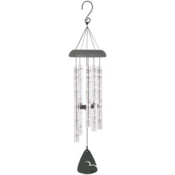 30" Gray And Silver Chain Outdoor Patio Garden Memorial Wind Chimes
