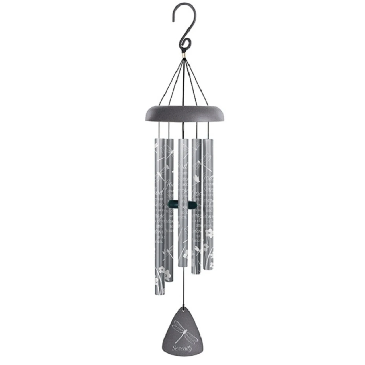 30” Silver And Black Serenity Wind Chime 1 30” Silver And Black Serenity Wind Chime