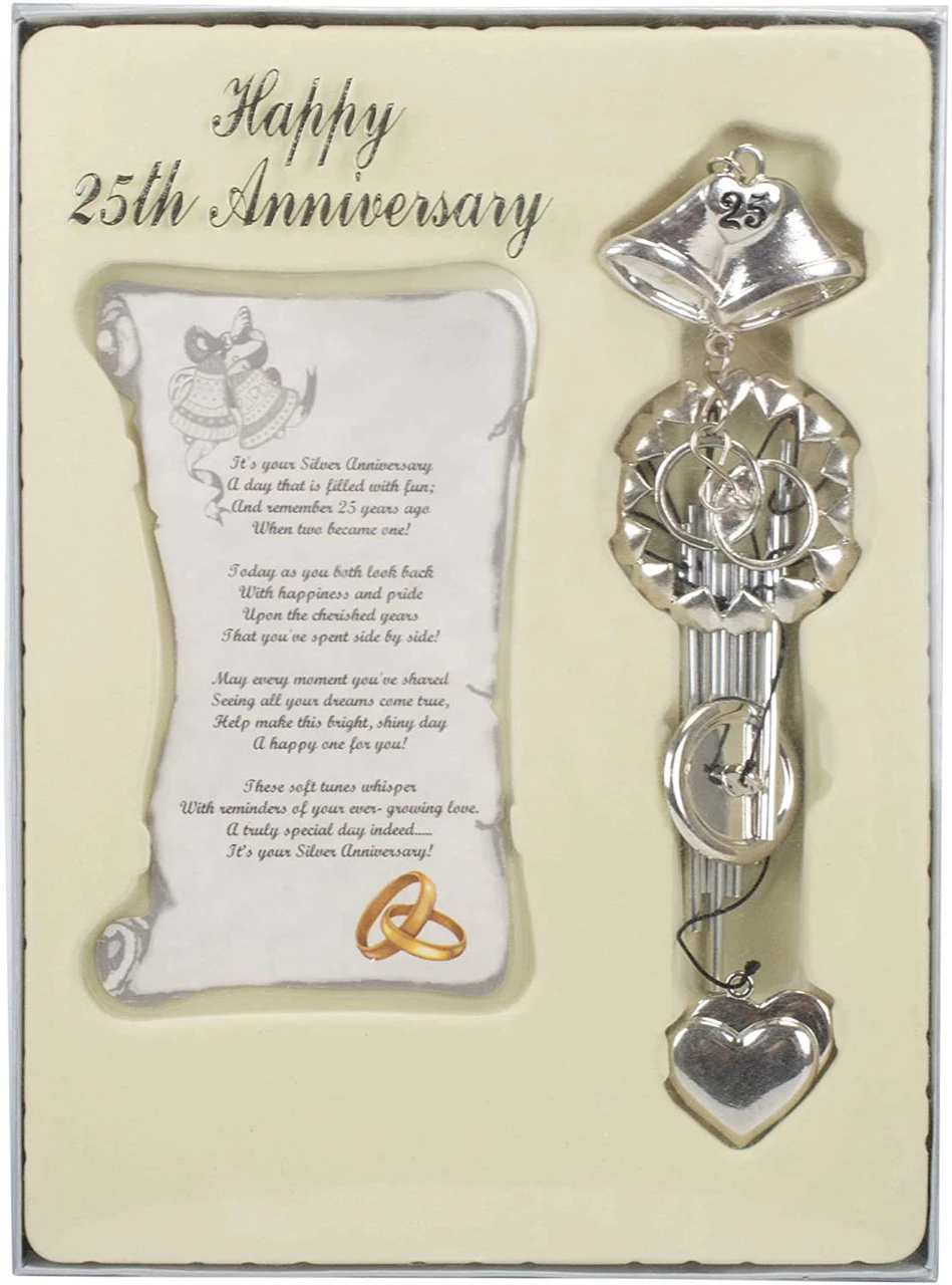 13" Silver 25th Wedding Anniversary Chime 1 13" Silver 25th Wedding Anniversary Chime