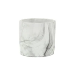 5.5" Large White And Gray Ceramic Outdoor Planter Pot