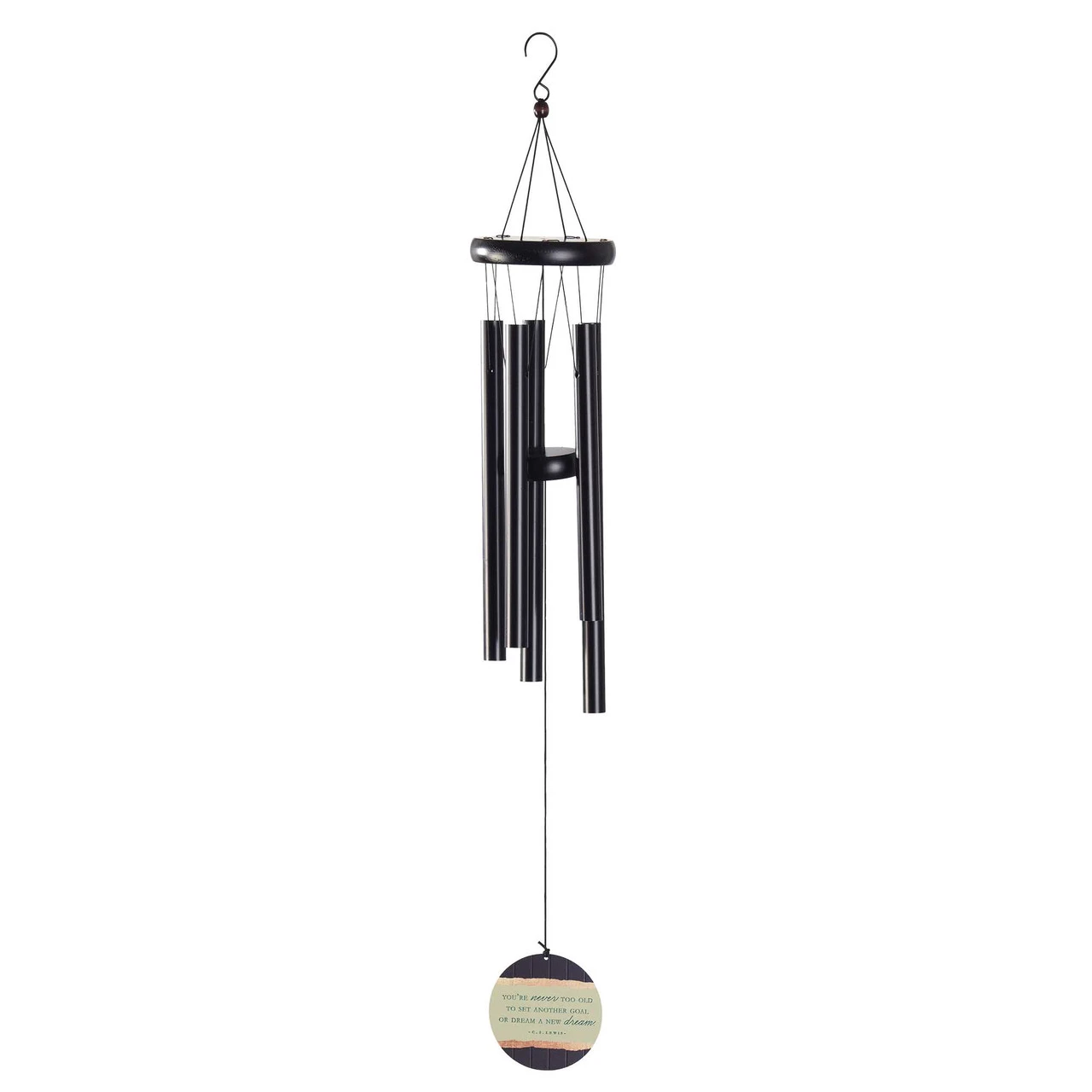34.75" Black And Green "You're Never Too Old" Retirement Metallic Windchime 1 34.75" Black And Green "You're Never Too Old" Retirement Metallic Windchime