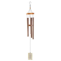 34.75" Bronze And Beige "Roman 8:28" Religious Metallic Windchime