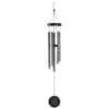 34.75" Silver And Black "As For Me And My House" Religious Metallic Windchime