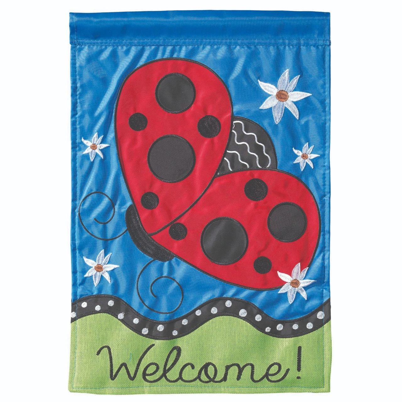 Red And Blue "Welcome" Printed Rectangular Large Flag 42" X 29" 1 Red And Blue "Welcome" Printed Rectangular Large Flag 42" X 29"