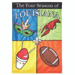 Blue And Green Double Applique "The Four Seasons Of LOUISIANA" Outdoor House Flag 42" X 29"