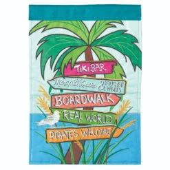 Double Applique Beach Signs Outdoor Flag 42" X 29"