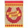 Double Applique "DERBY TIME" Horse Shoe Of Roses Outdoor Flag 42" X 29"