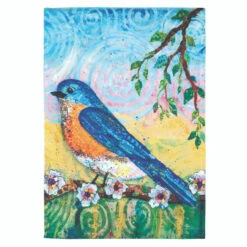 Blue And Yellow Bluebird Printed Rectangular House Flag 42" X 29"