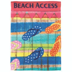 Printed "BEACH ACCESS" Flip Flop Outdoor House Flag 44" X 30"