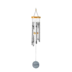 35" Silver Serenity Prayer Windchime With Bell Tubes