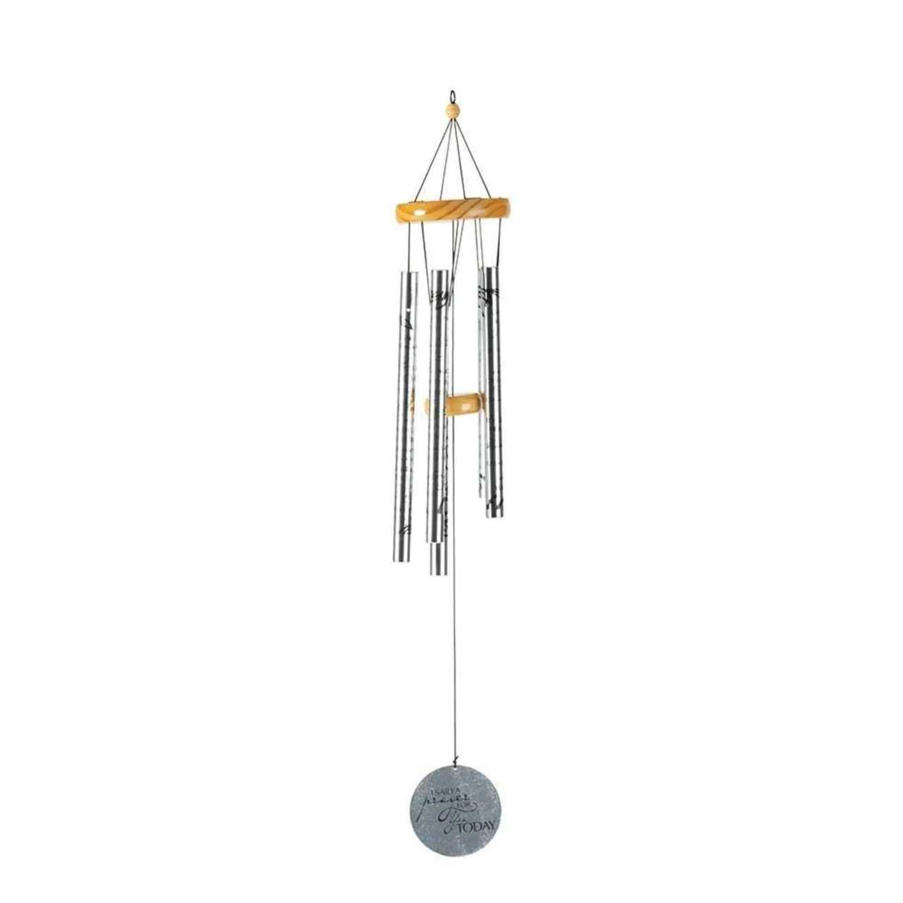 35" Silver Colored "I Said A Prayer" Windchime Hanging 1 35" Silver Colored "I Said A Prayer" Windchime Hanging