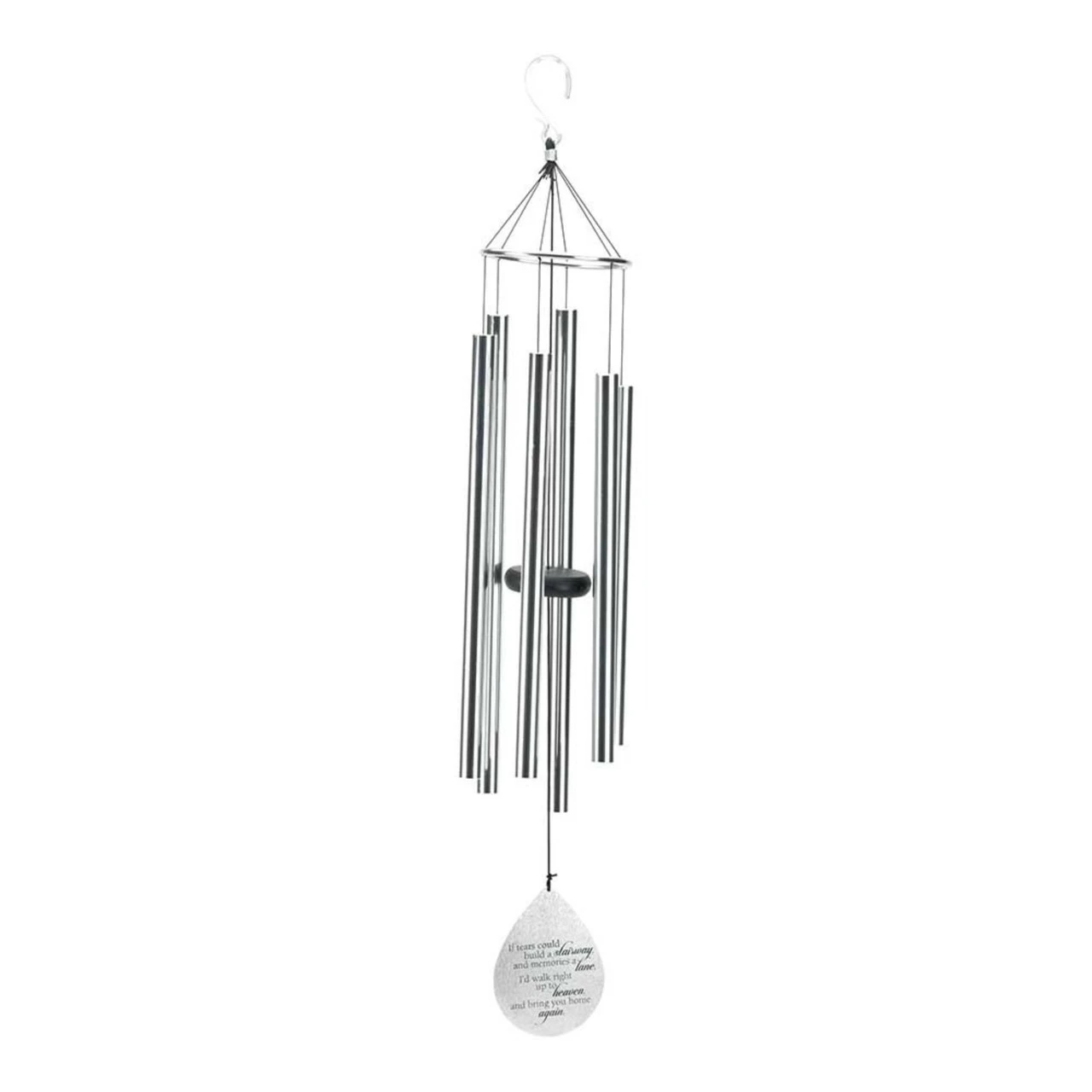42" Silver Colored "If Tears Could" Windchime Hanging 1 42" Silver Colored "If Tears Could" Windchime Hanging