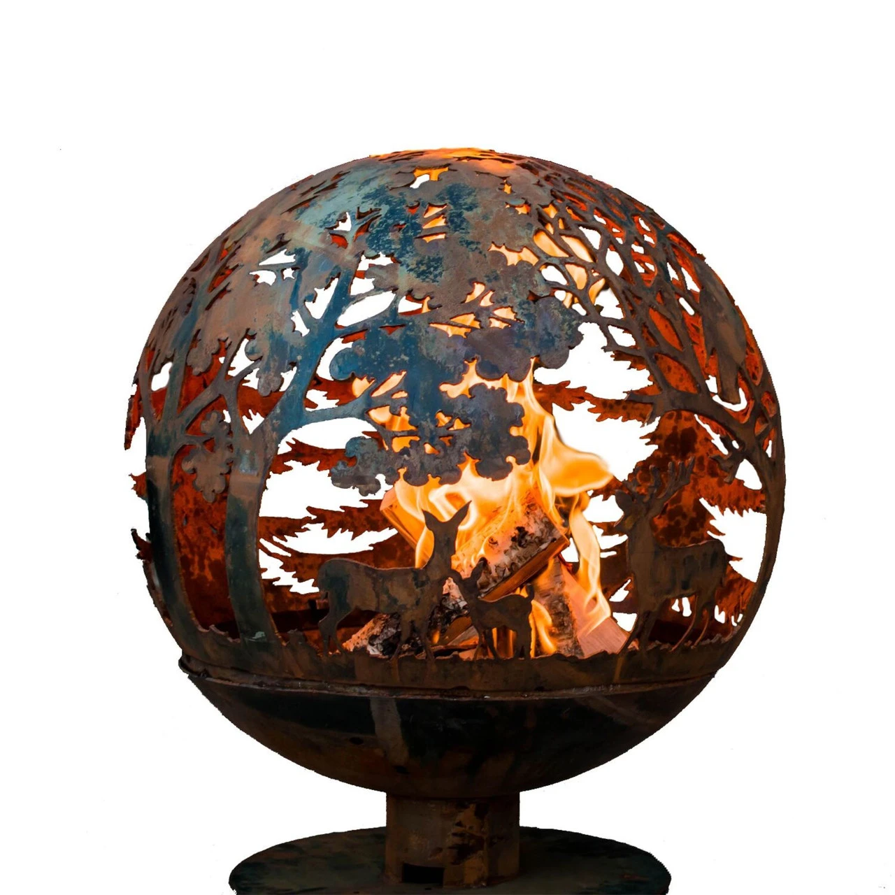 36" Brown Rustic Finish Extra Large Wildlife Outdoor Fire Sphere 1 36" Brown Rustic Finish Extra Large Wildlife Outdoor Fire Sphere