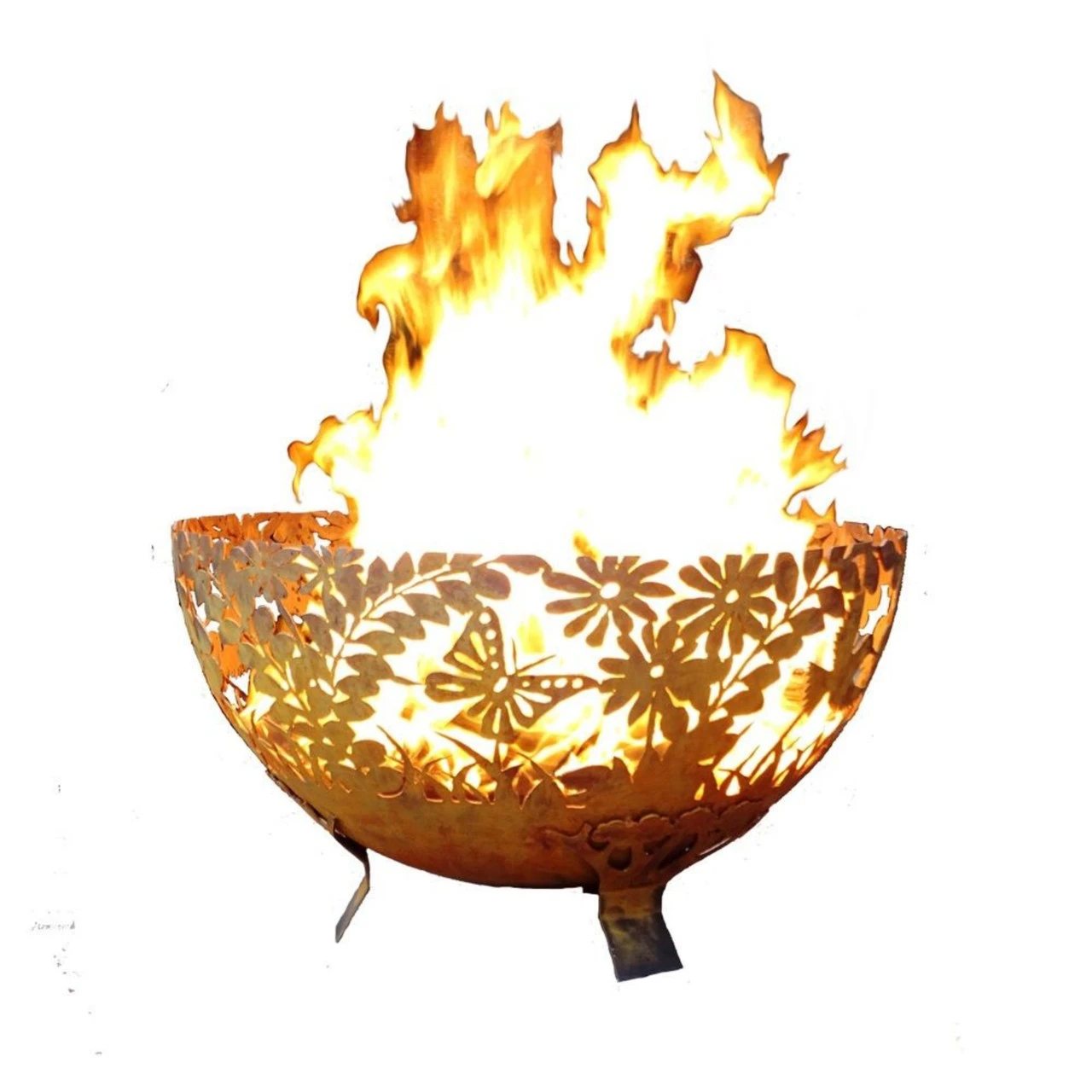 32" Bronze Floral And Leaves Rustic Finish Outdoor Fire Bowl - Extra Large 1 32" Bronze Floral And Leaves Rustic Finish Outdoor Fire Bowl - Extra Large