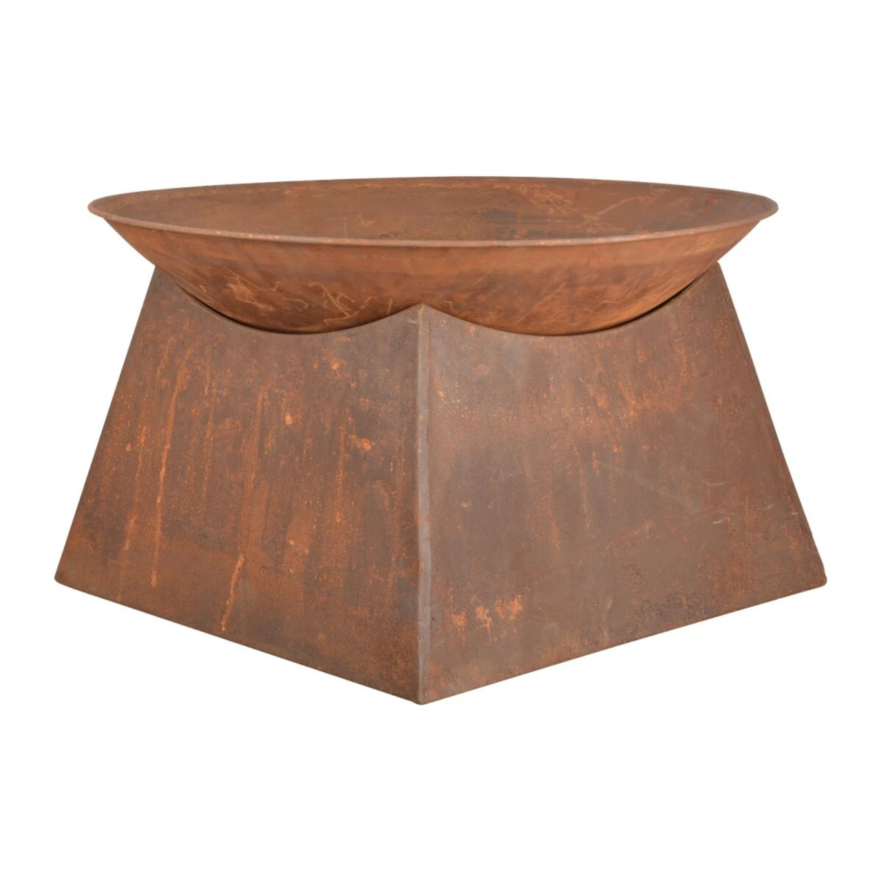 22" Brown Solid Rustic Finish Outdoor Patio Garden Fire Bowl With Stand 2 22" Brown Solid Rustic Finish Outdoor Patio Garden Fire Bowl With Stand - Image 2