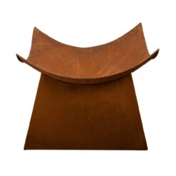 19.25" Brown Solid Rustic Finish Square Outdoor Patio Garden Fire Bowl With Stand