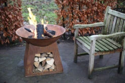 29.25" Brown Solid Rustic Finish Outdoor Patio Garden Fire Bowl With Storage 6 29.25" Brown Solid Rustic Finish Outdoor Patio Garden Fire Bowl With Storage -PatioVibe Shop desda ff169 3 52426.1677146262