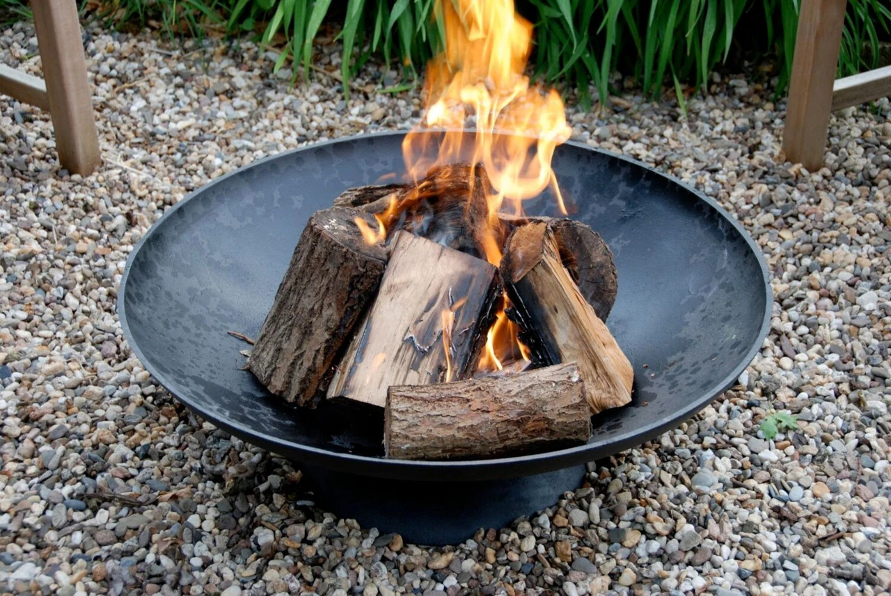 30.5" Black Solid Extra Large Outdoor Patio Garden Low Fire Bowl 2 30.5" Black Solid Extra Large Outdoor Patio Garden Low Fire Bowl - Image 2