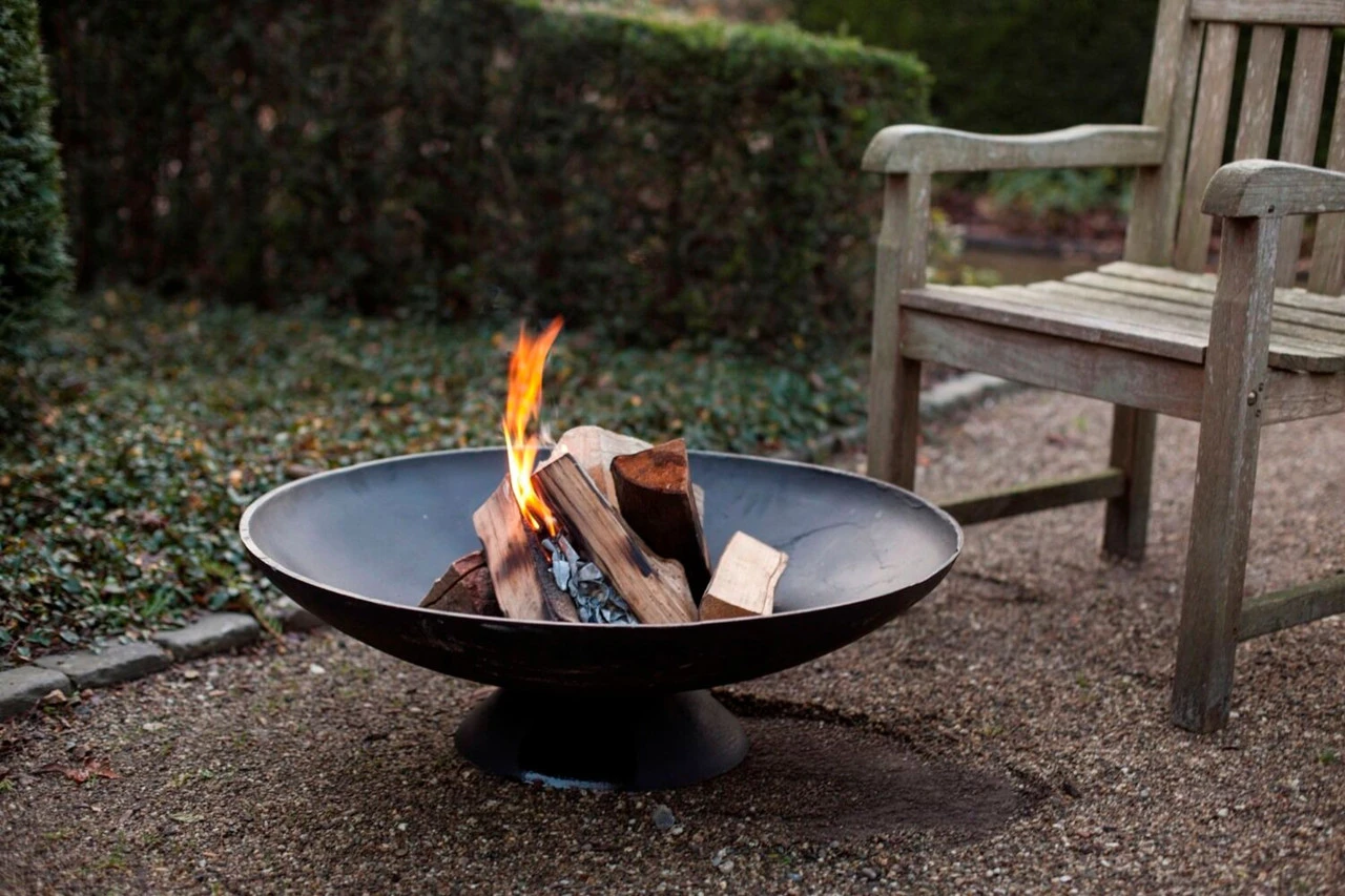 30.5" Black Solid Extra Large Outdoor Patio Garden Low Fire Bowl 3 30.5" Black Solid Extra Large Outdoor Patio Garden Low Fire Bowl - Image 3