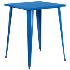 40.75" Blue Square Outdoor Furniture Patio Cafe Bar Height Table