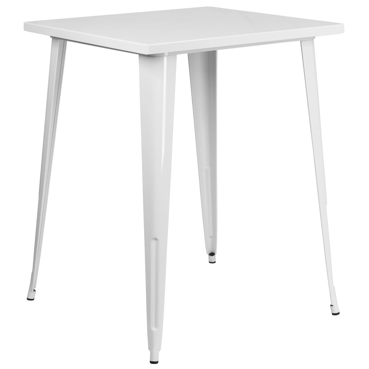 40.75" White Square Outdoor Patio Bar Height Table 1 40.75" White Square Outdoor Patio Bar Height Table