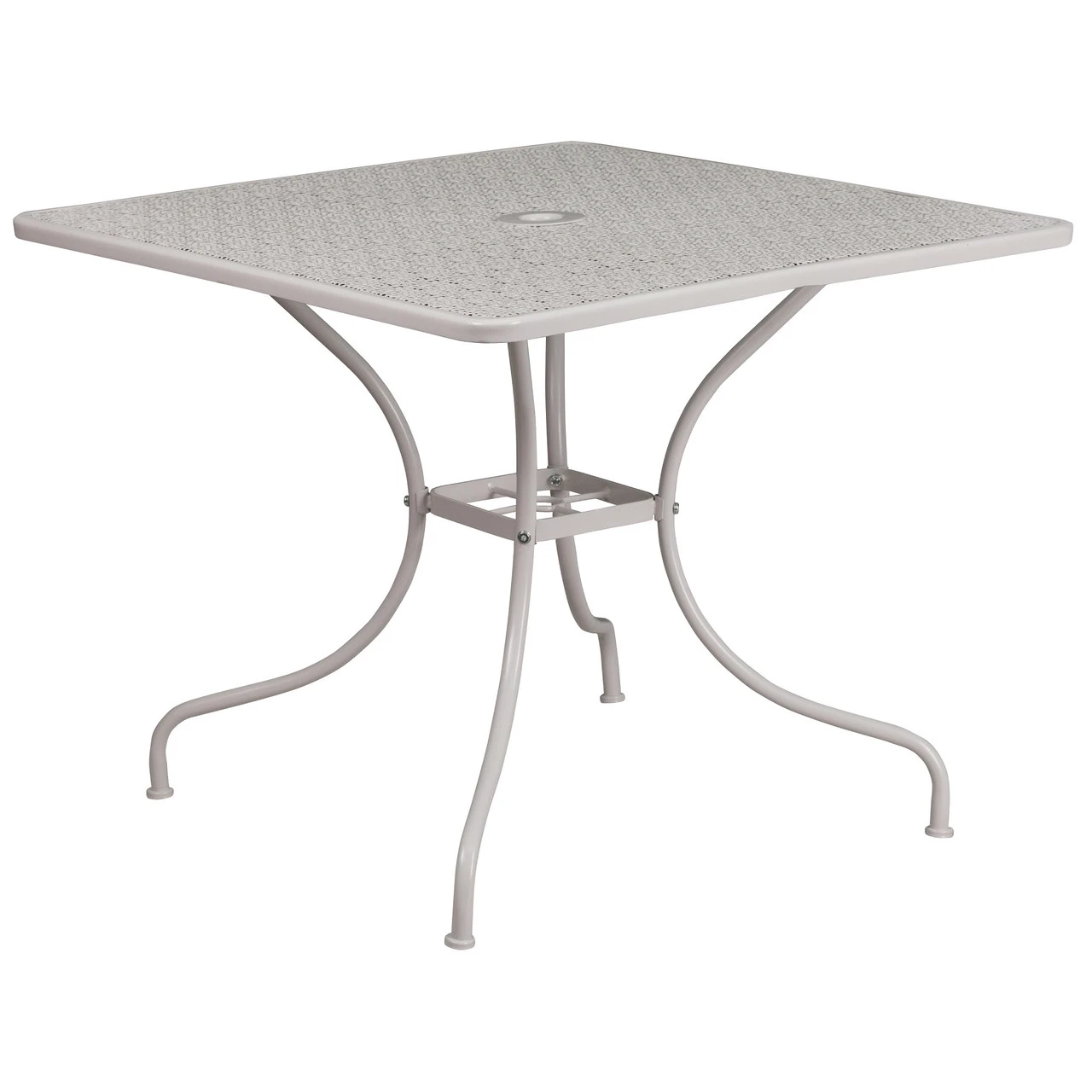 35.5" Gray Contemporary Square Outdoor Patio Table With Umbrella Hole 1 35.5" Gray Contemporary Square Outdoor Patio Table With Umbrella Hole