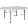 71" White Round Bi-Fold Event Folding Table With Carrying Handle