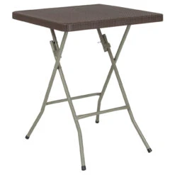 29" Brown Square Contemporary Outdoor Patio Folding Table