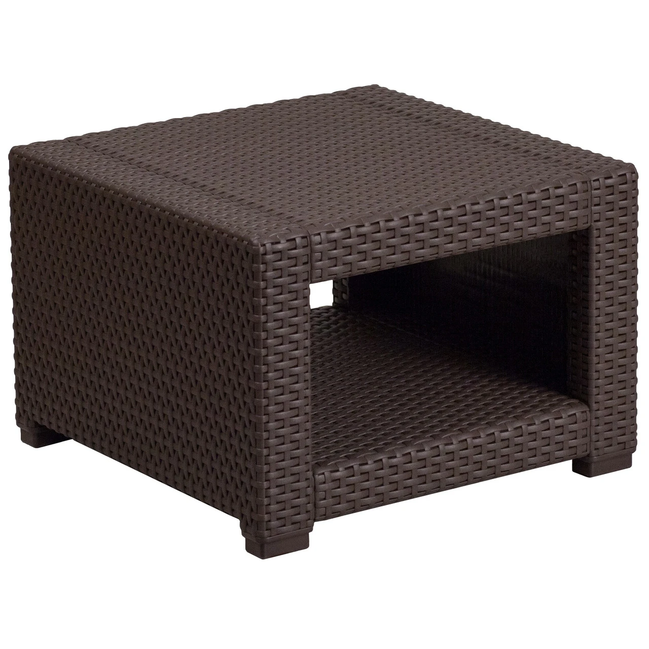 22" Chocolate Brown Outdoor Patio Furniture Square End Table 1 22" Chocolate Brown Outdoor Patio Furniture Square End Table