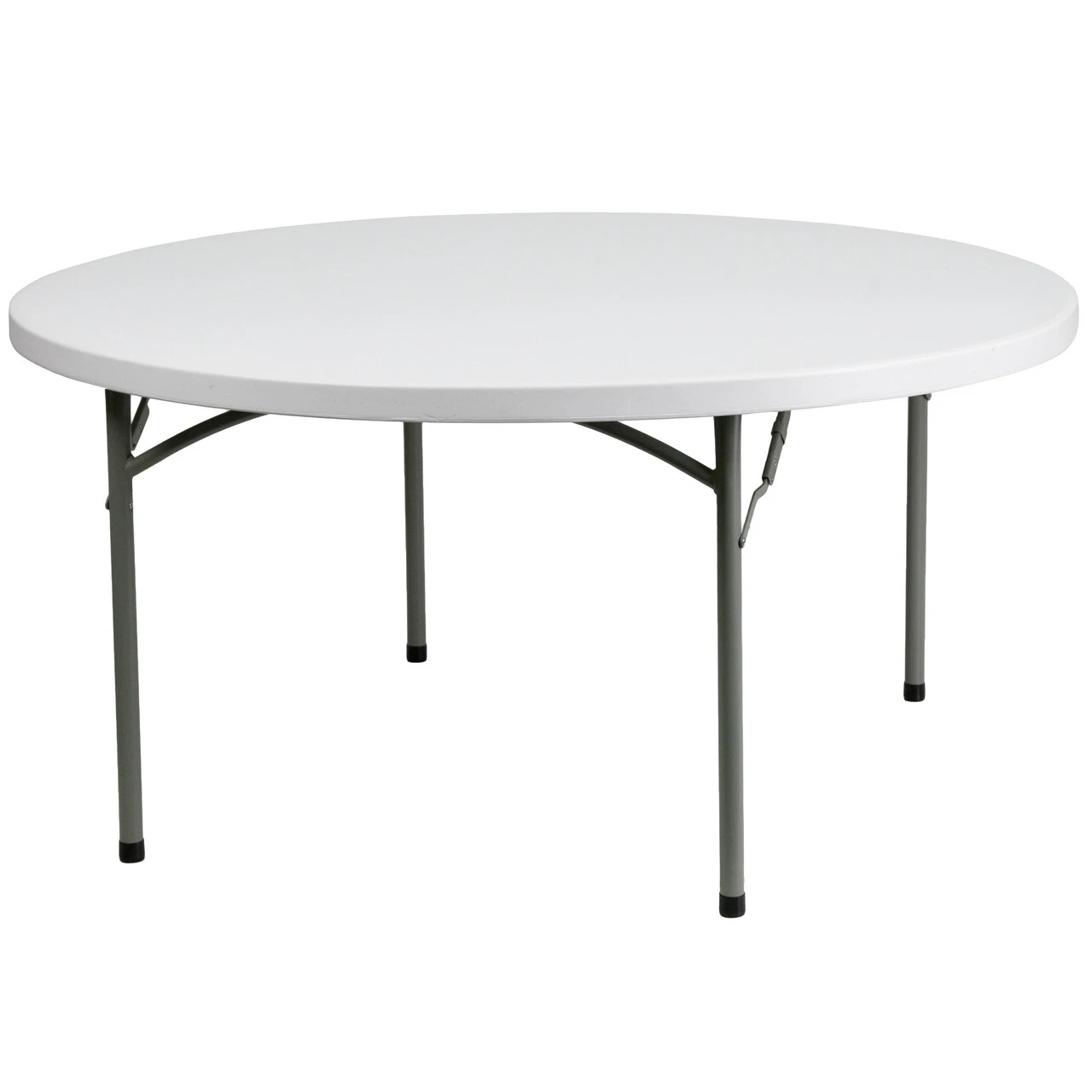 59.75" White Round Contemporary Outdoor Furniture Patio Folding Table 1 59.75" White Round Contemporary Outdoor Furniture Patio Folding Table