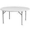 60" White Round Contemporary Outdoor Furniture Patio Folding Table