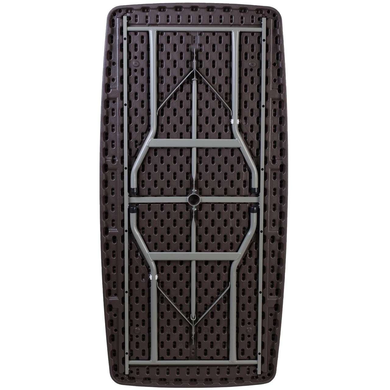 67.5" Brown Rectangular Contemporary Outdoor Furniture Patio Folding Table 2 67.5" Brown Rectangular Contemporary Outdoor Furniture Patio Folding Table - Image 2