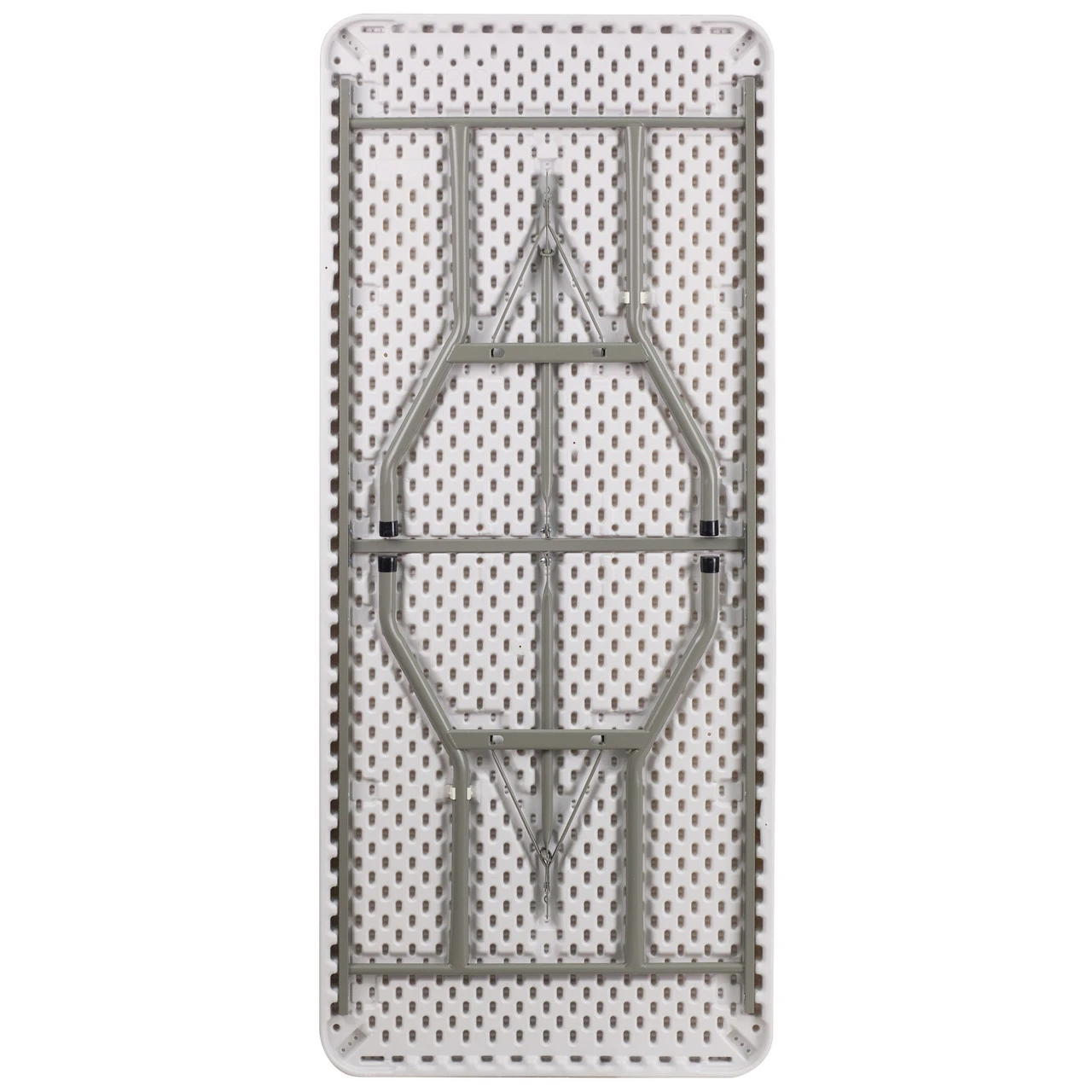 72" White Rectangular Outdoor Patio Folding Table 2 72" White Rectangular Outdoor Patio Folding Table - Image 2