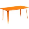 63'' Orange Rectangular Contemporary Outdoor Cafe Table