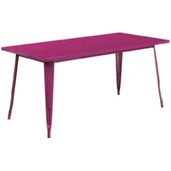 63'' Purple Rectangular Contemporary Outdoor Cafe Table