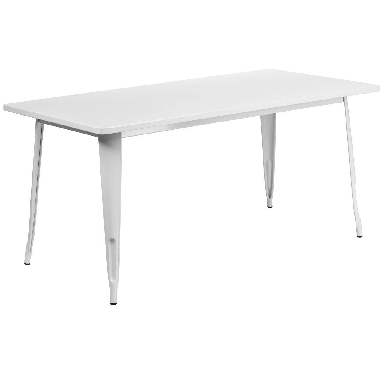 63'' White Commercial Grade Rectangular Outdoor Patio Table 1 63'' White Commercial Grade Rectangular Outdoor Patio Table