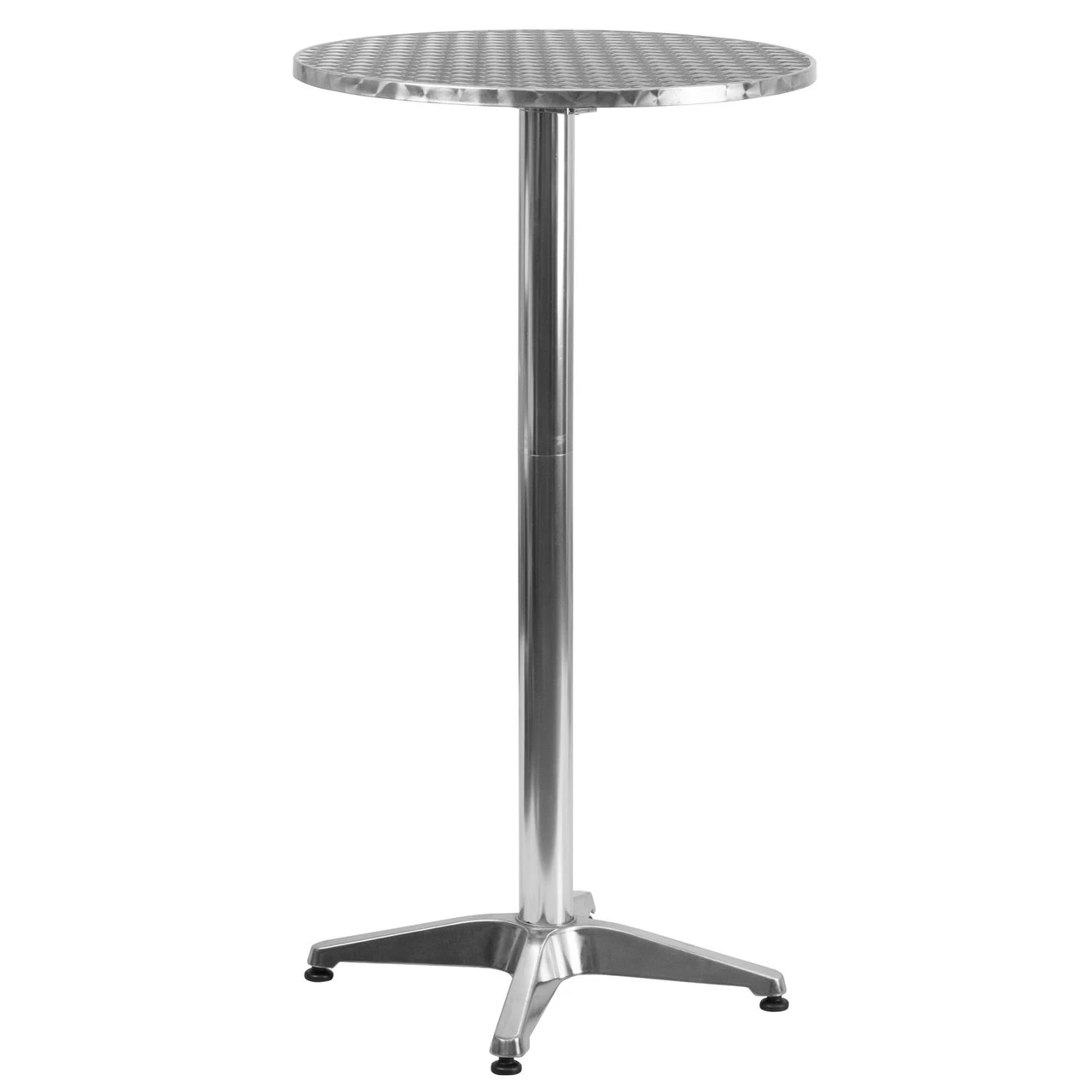 45" Silver Round Outdoor Furniture Patio Folding Bar Table 3 45" Silver Round Outdoor Furniture Patio Folding Bar Table - Image 3
