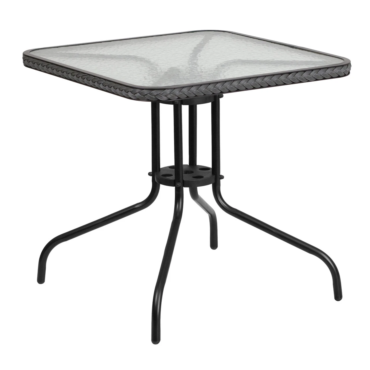 28" Black And Gray Contemporary Square Outdoor Furniture Patio Table 1 28" Black And Gray Contemporary Square Outdoor Furniture Patio Table