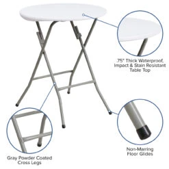 29.25" White Round Contemporary Outdoor Patio Folding Table 8 29.25" White Round Contemporary Outdoor Patio Folding Table -PatioVibe Shop dflashdad ycz 80r 1 sm gw gg 4 72685.1667619693