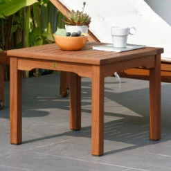 19" Brown Kingsbury Eucalyptus Patio Side Table -PatioVibe Shop dihm sc kingside 4 40414.1667575465
