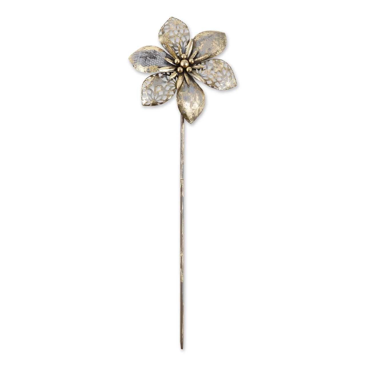 29.5" Silver Flower Outdoor Garden Stake 1 29.5" Silver Flower Outdoor Garden Stake