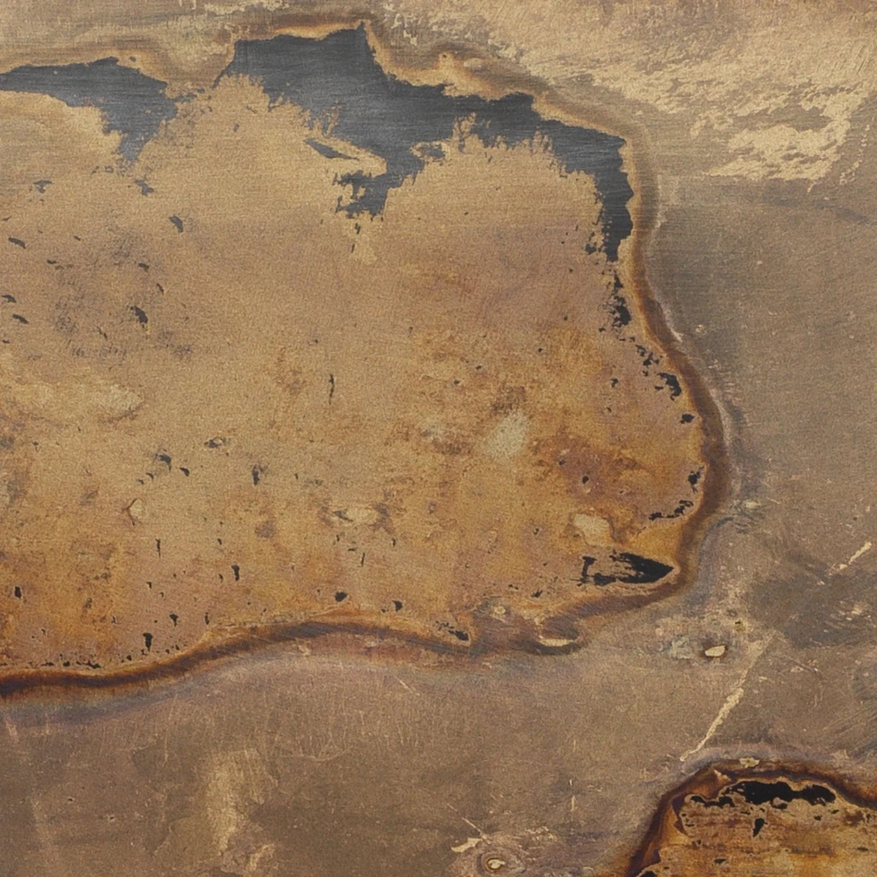 24" Black, Brown, And Beige Contemporary Metallic Large Crown Side Table 2 24" Black, Brown, And Beige Contemporary Metallic Large Crown Side Table - Image 2
