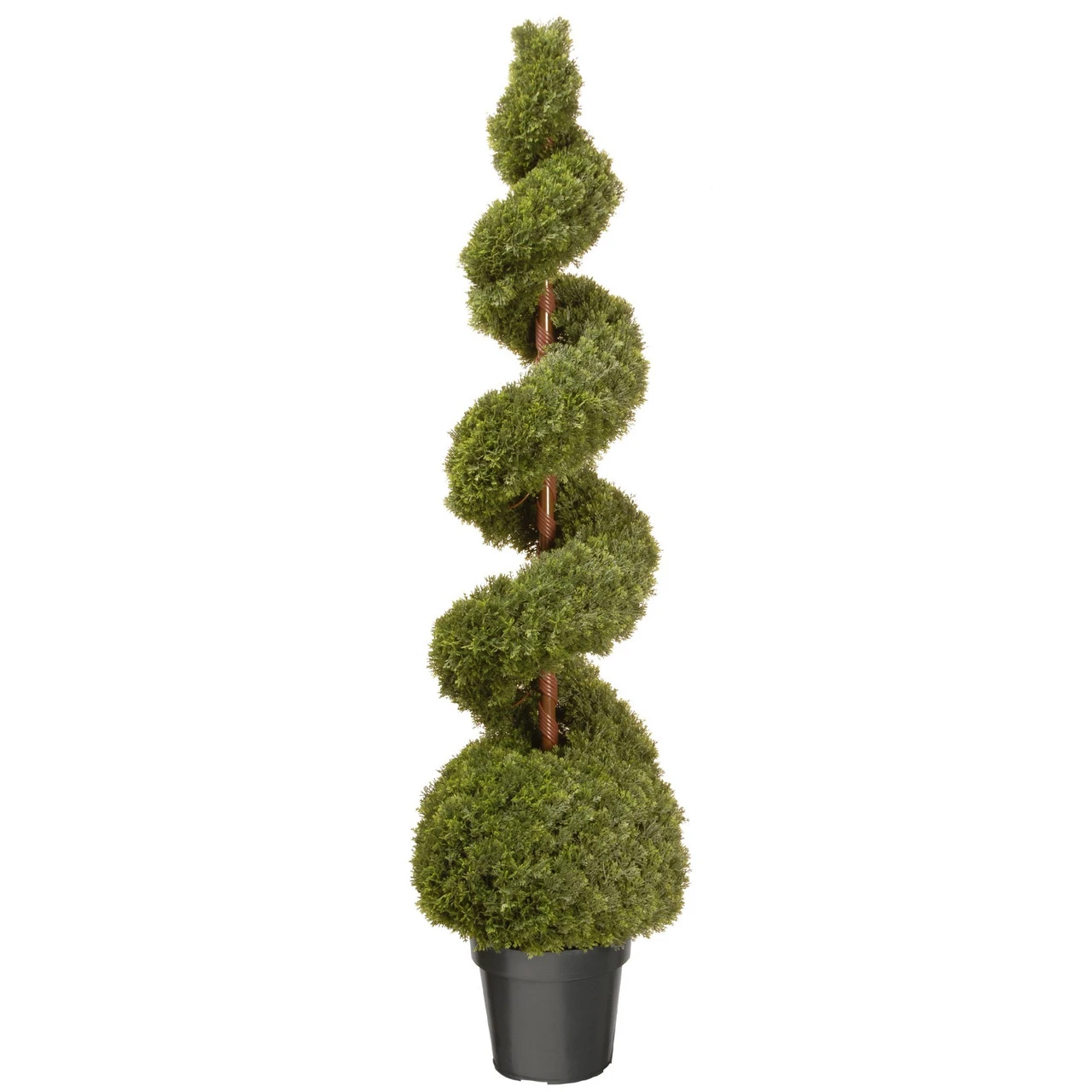 5' Potted Green Cedar Spiral And Ball Landscape Topiary Tree 1 5' Potted Green Cedar Spiral And Ball Landscape Topiary Tree