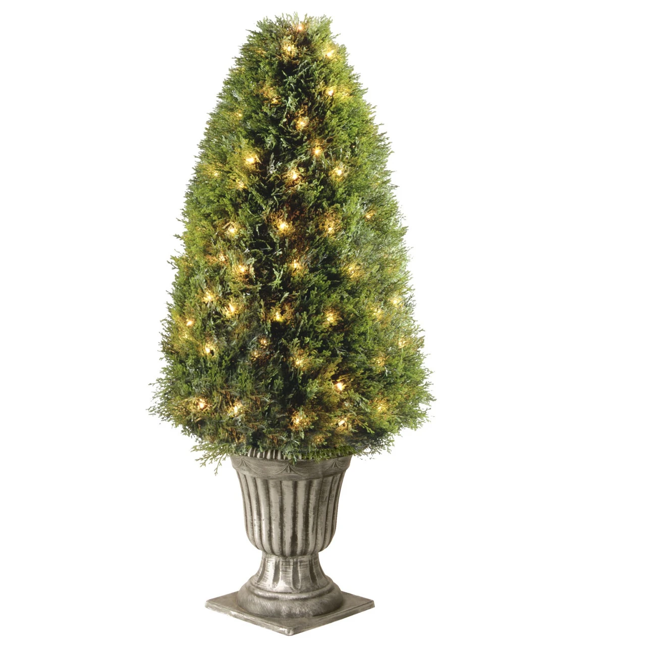 4' X 17" Pre-lit Upright Juniper Artificial Christmas Tree With Urn Base – Clear Lights 1 4' X 17" Pre-lit Upright Juniper Artificial Christmas Tree With Urn Base – Clear Lights