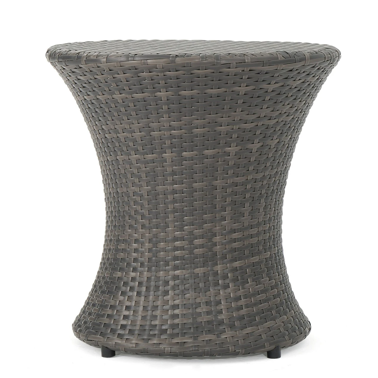 19.5" Gray Contemporary Outdoor Patio Accent Side Table 6 19.5" Gray Contemporary Outdoor Patio Accent Side Table - Image 6