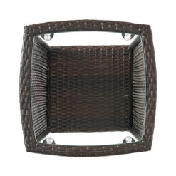 20.5" Brown And Clear Contemporary Wicker Outdoor Patio Accent Table 5 20.5" Brown And Clear Contemporary Wicker Outdoor Patio Accent Table -PatioVibe Shop dnhhf 238404 03 22292.1667678317